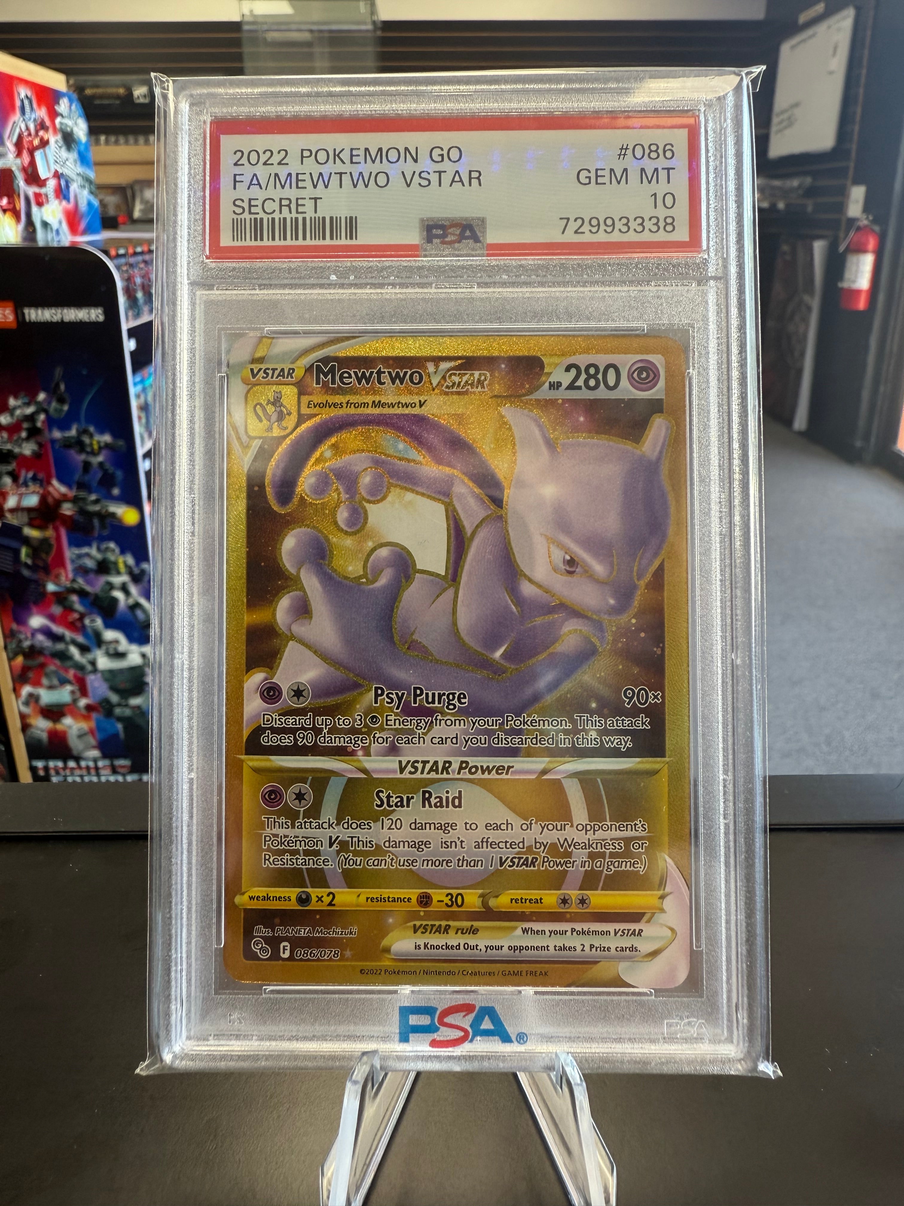 MewTwo VSTAR (Secret) 086/078 Pokemon GO Holo PSA 10