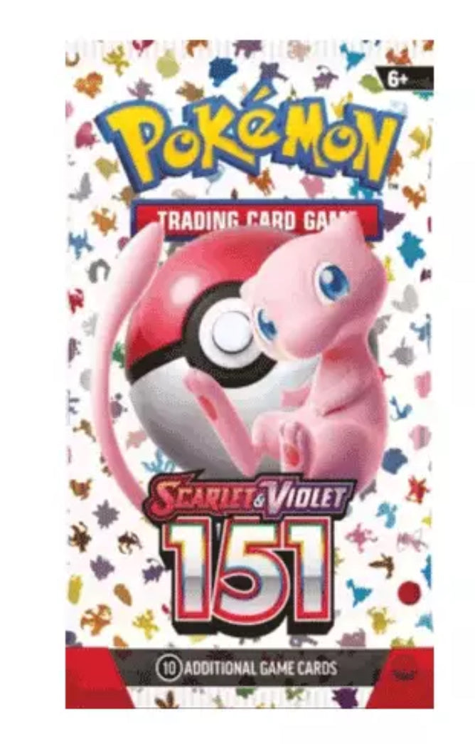 Pokemon TCG 151 single pack featuring 10 trading card game cards with Mew and Poké Ball design.
