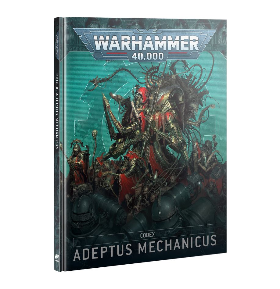 Warhammer 40000 Codex: Adeptus Mechanicus book cover showing detailed artwork of the Adeptus Mechanicus.
