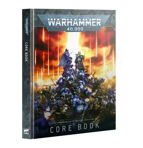 Warhammer 40,000: 10th Edition Core Rule Book cover featuring dynamic battle imagery.