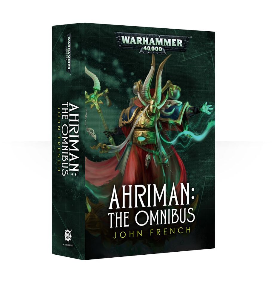 Warhammer Ahriman: The Omnibus book cover featuring a sorcerer character in vibrant robes.