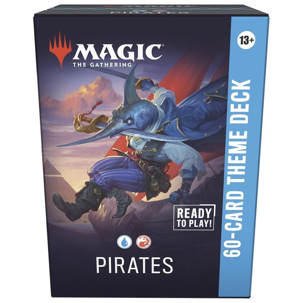 Magic: The Gathering Lorwyn Eclipsed Pirates Theme Deck, featuring colorful pirate cards and fantasy artwork.