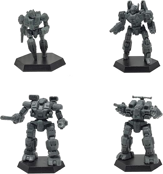 BattleTech Inner Sphere Battle Lance miniatures set including Warhammer, Rifeman, Phoenix Hawk, and Wasp for tabletop games.