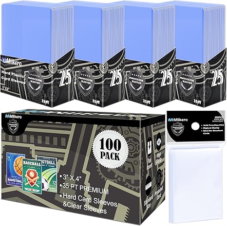Mlikero Top Loader 25 Count Box with hard plastic card sleeves.