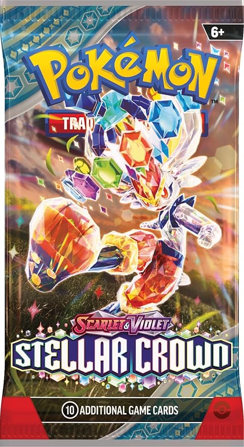 Pokemon TCG: Scarlet & Violet Stellar Crown Booster Box with 36 packs, featuring over 170 cards, new Pokémon ex, and special illustrations.