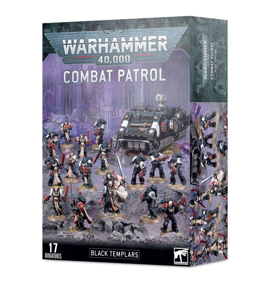 Warhammer 40000 Combat Patrol Black Templars miniatures set box.