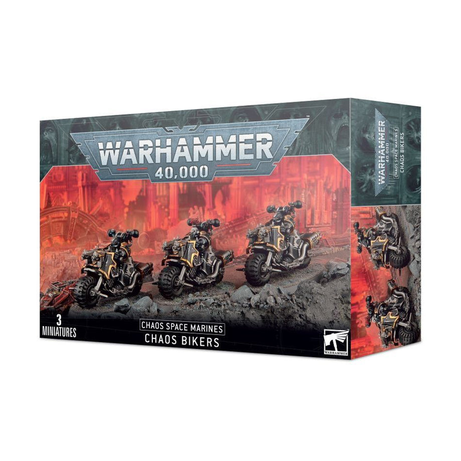 Chaos Bikers box - three multipart plastic Chaos Space Marine bikers for Warhammer 40,000