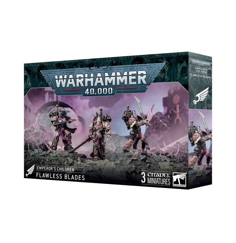 Emperor's Children Flawless Blades Warhammer 40K miniatures preorder box.