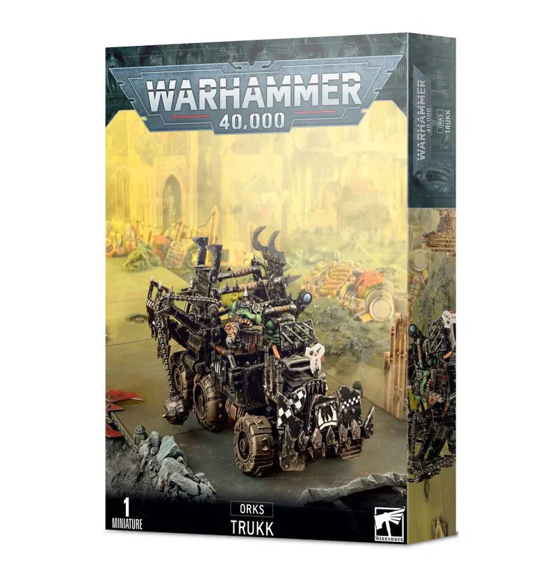 Trukk Orks box set with multi-part plastic Ork Trukk and accessories featuring bolt-on big shoota and reinforced ram.