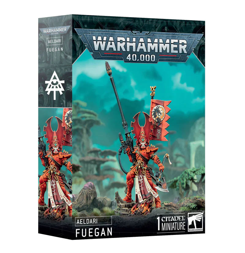 Aeldari: Phoenix Lord Fuegan Warhammer 40,000 model kit packaging.