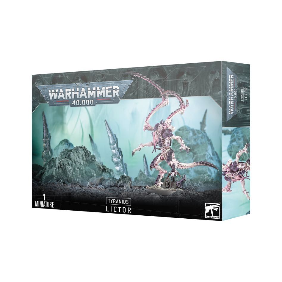 Lictor Tyranids miniatures by Games Workshop, detailed alien creature with sharp claws and menacing posture.