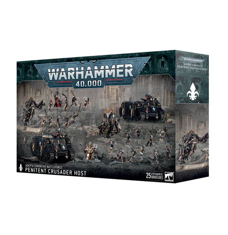 Warhammer Age of Sigmar Adepta Sororitas Penitent Crusader Host Battleforce box with 25 plastic miniatures.