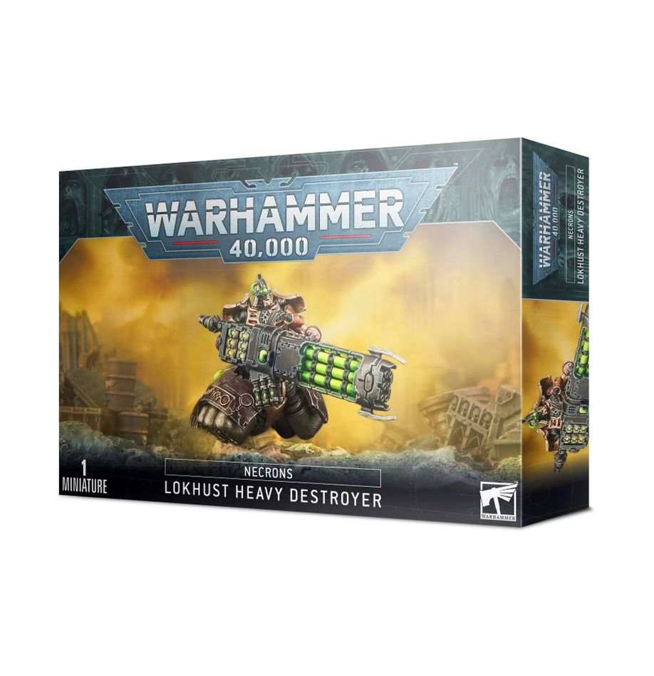 Warhammer 40000 Necrons Lokhusts Heavy Destroyer model kit packaging.
