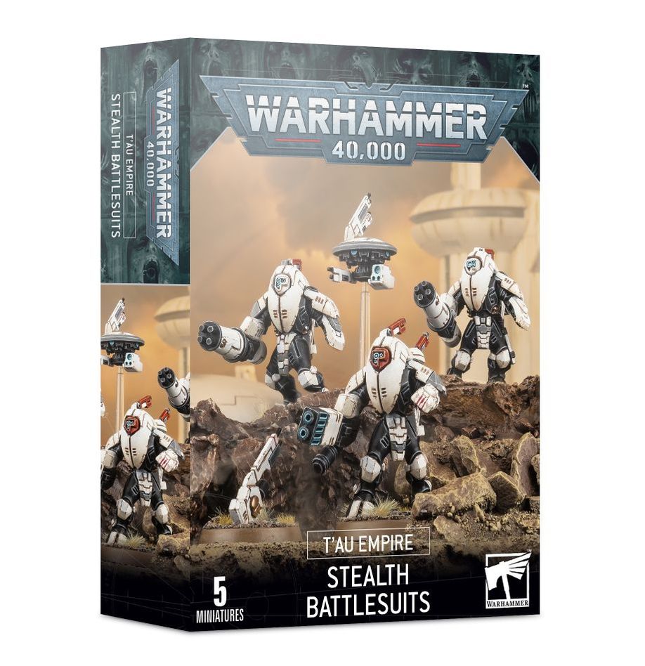 Warhammer 40000 T'au Empire Stealth Battlesuits boxed set.