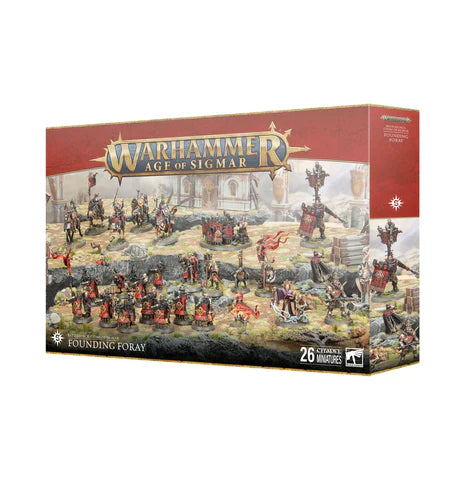 Warhammer Age of Sigmar Cities of Sigmar Founding Foray Battleforce set with 26 plastic miniatures and build options.