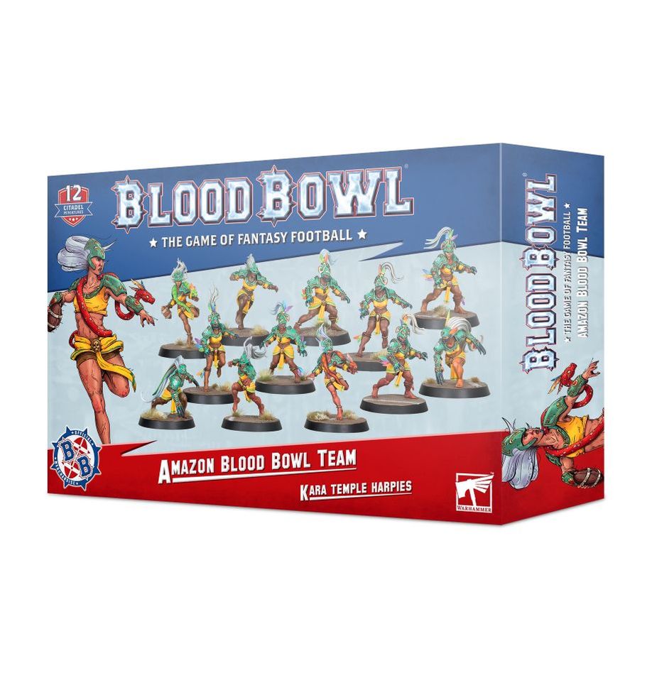 Warhammer Amazon Team Kara Temple Harpies Blood Bowl box set with miniatures.