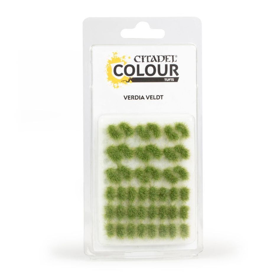 Citadel Colour Verdia Veldt Tufts, realistic green model tufts for miniature terrain and dioramas.