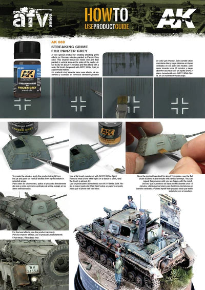 AK Interactive AK069 Weathering Streaking Grime for Panzer Gray Vehicles Enamel 35ml