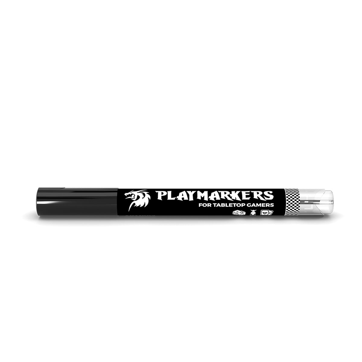 BLACK – PLAYMARKER acrylic paint marker for modelers and gamers, fast-drying and water-resistant with brush tip.