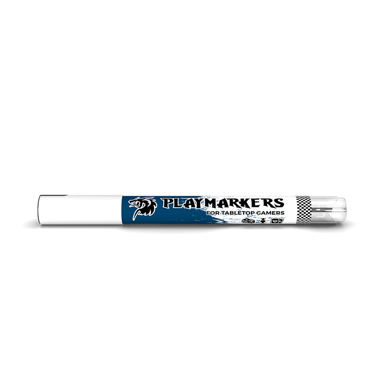 Acrylic paint marker for modelers and gamers with brush tip in ultramarine color, fast-drying and water-resistant.