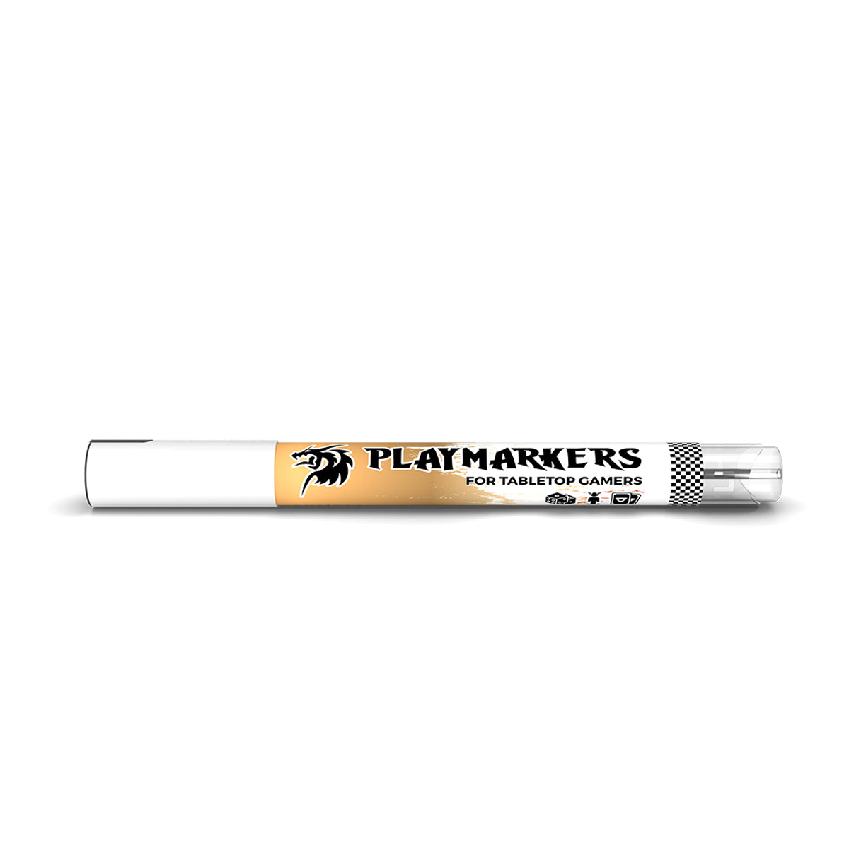 Acrylic paint marker with brush tip for modelers and gamers, bronze color.