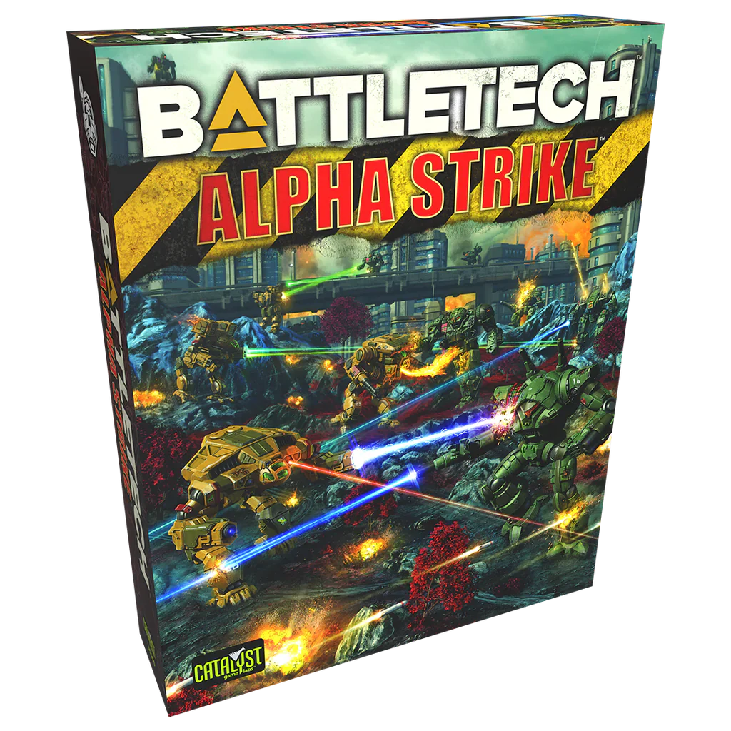 BattleTech: Alpha Strike Box Set featuring miniatures and game contents.