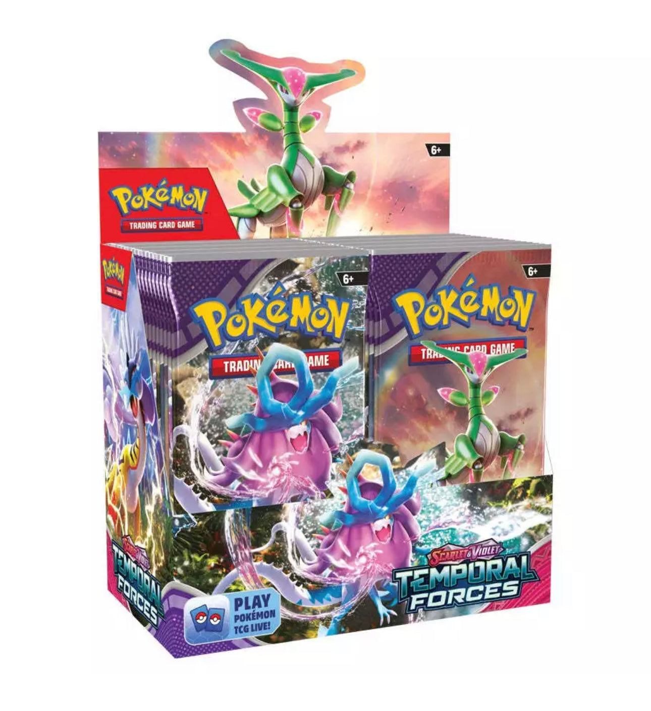 Booster Box Temporal Forces Pokemon SV05 trading card game display.
