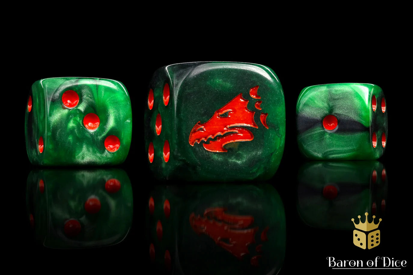 Drake - Green & Red (Round Corner) - Baron of Dice