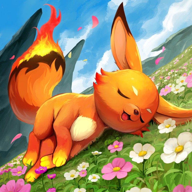 Foxparks card art, Palworld TCG Red Blue Trial Deck