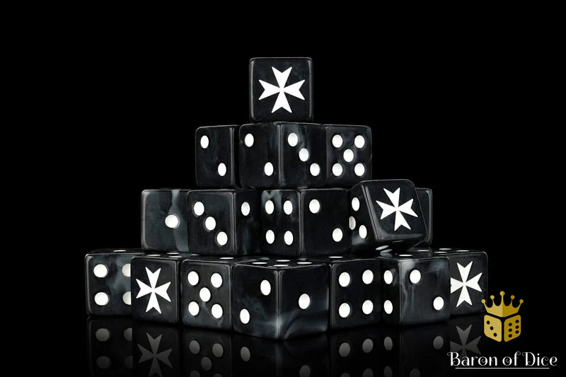 Knights Templar (Black, Square Corner) - Baron of Dice - War Games USA