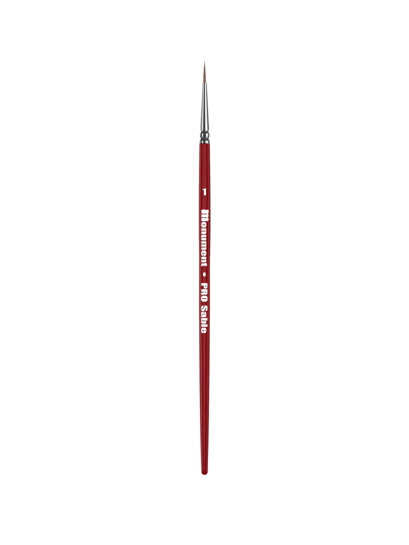 Monument Hobbies Pro Sable Brush #1 with fine point for detailed painting.