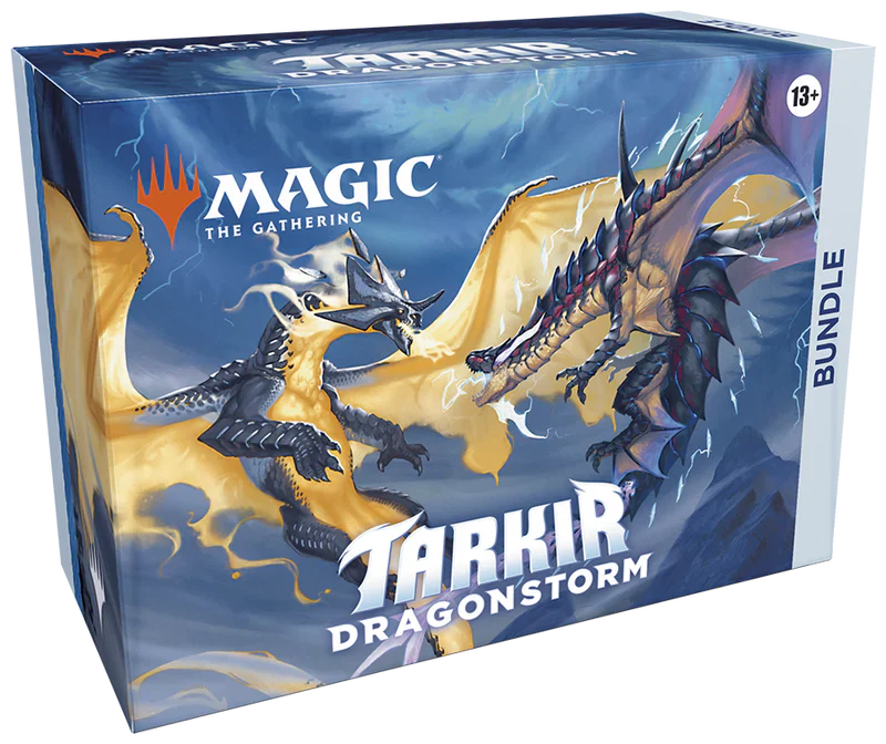 MTG Tarkir: Dragonstorm Bundle Box featuring dragons on the cover.