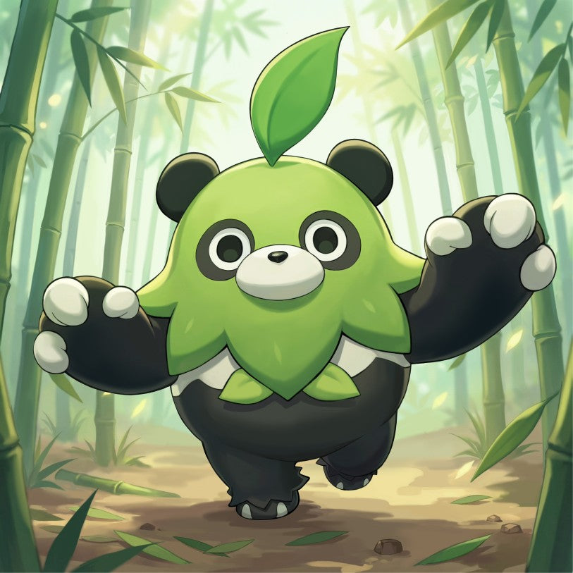 Mossanda card art, Palworld TCG Green Purple Trial Deck