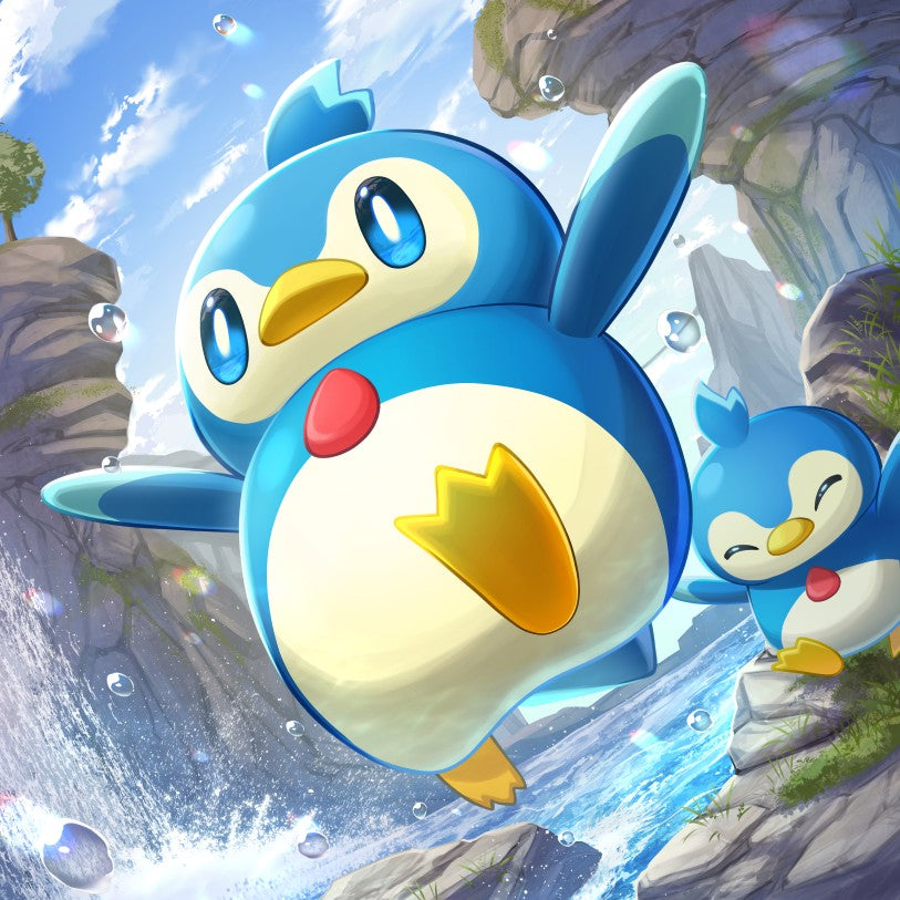 Pengullet card art, Palworld TCG Red Blue Trial Deck