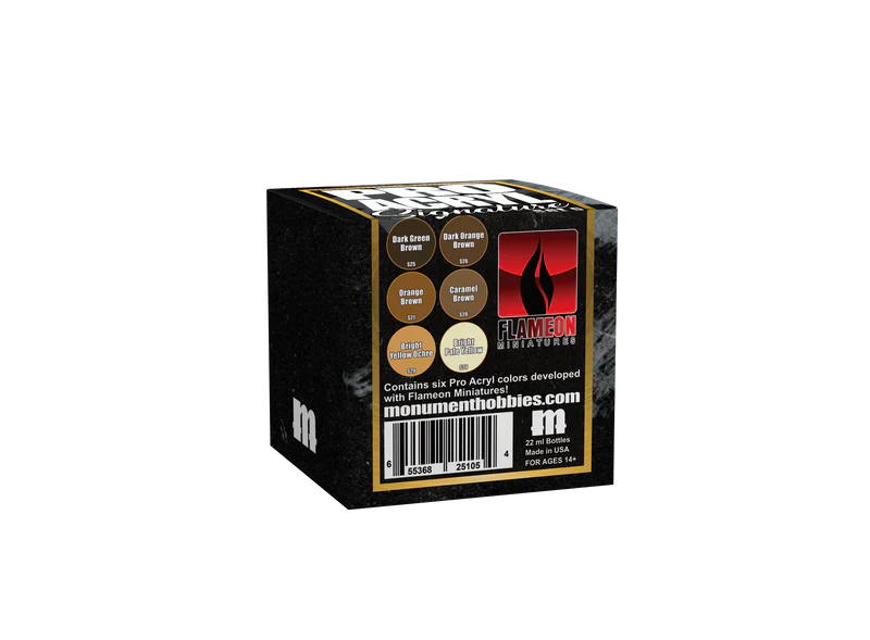Signature Series Set 5 - Flameon Miniatures paint box from Monument Hobbies, featuring six colors.