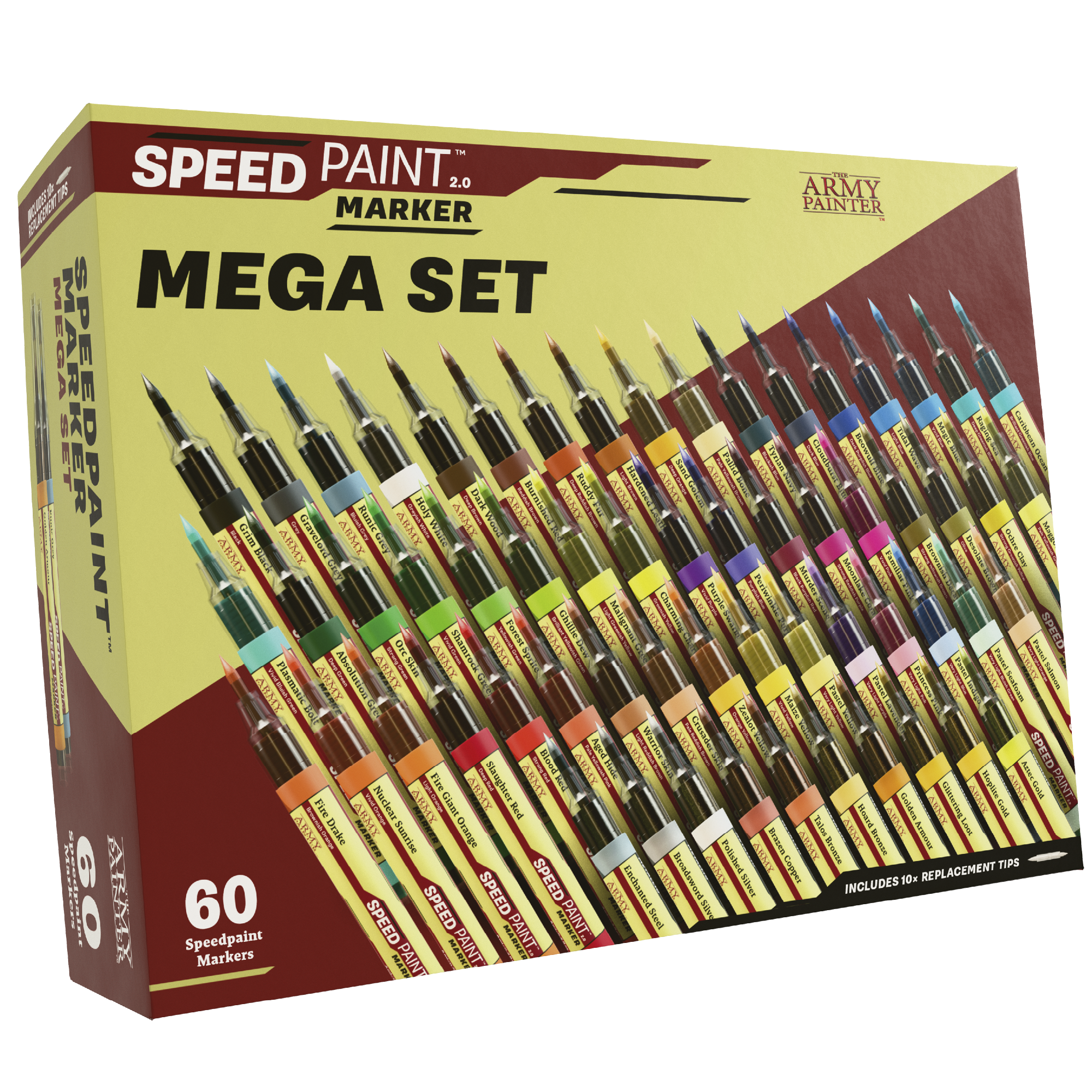 The Army Painter Speedpaint Marker Mega Set — 60 brush-free Felt-Tech markers, 50 colours plus 10 metallics