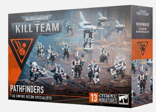 Warhammer 40000 T'au Pathfinders Kill Team 2024 Model Kit with Drones and Bases