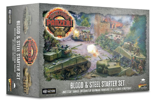 Achtung Panzer! Blood & Steel Starter Set with model tanks and booklets.
