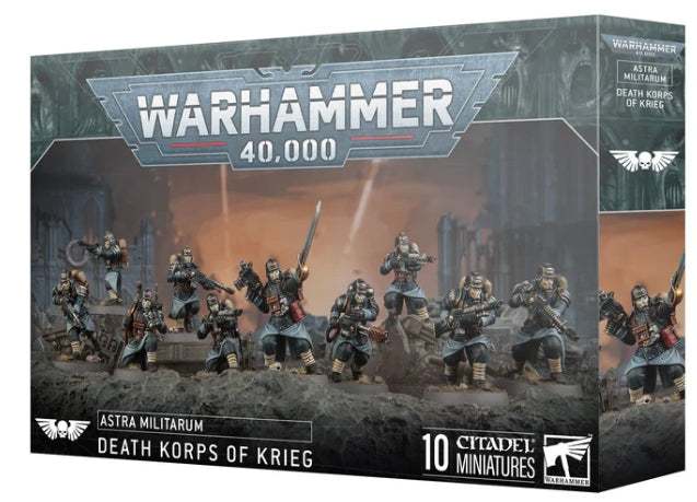 Warhammer 40000 Astra Militarum Death Korps of Krieg boxed set with miniatures.