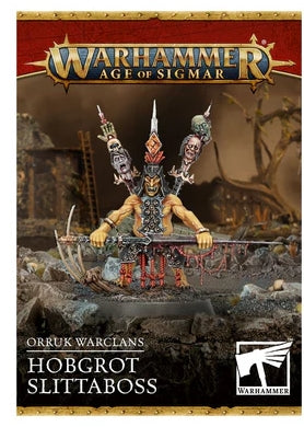 Warhammer Age of Sigmar Orruk Warclans Hobgrot Slittaboss kit with Citadel round base.