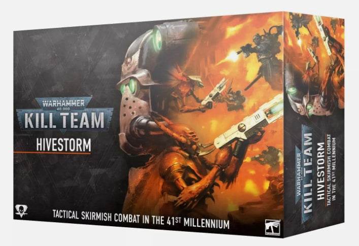 Warhammer 40000 Kill Team Hivestorm boxed set with miniatures and game components.