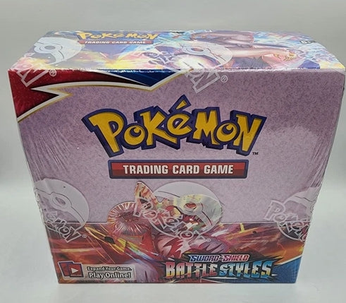 Pokemon: Battle Styles Booster Box with 36 booster packs and new mechanics.