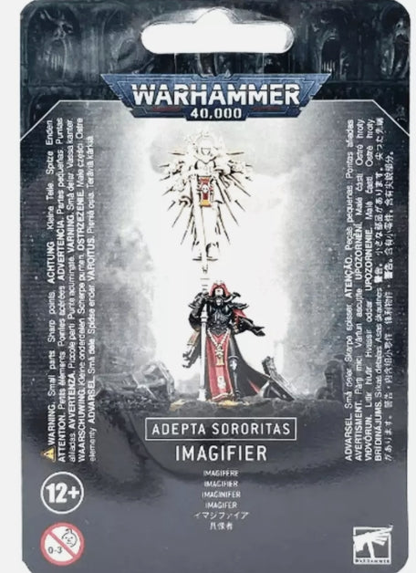 Imagifier Adepta Sororitas model kit packaging with Citadel 32mm Round Base.