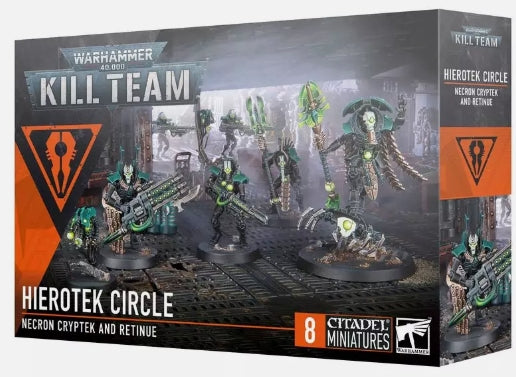 Warhammer 40000 Hierotek Circle Necron Kill Team box set with Necron models.