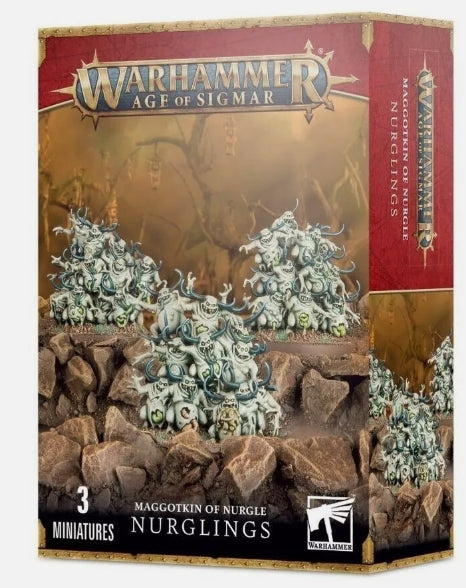 Warhammer 40000 AoS Nurgle Nurglings miniature set.