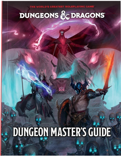 Dungeons & Dragons Dungeon Master's Guide 2024 hardcover cover featuring fantasy characters and magical elements.