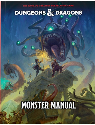 Dungeons & Dragons RPG 2024 Monster Manual Hard Cover with new creatures and redesigned stat blocks.