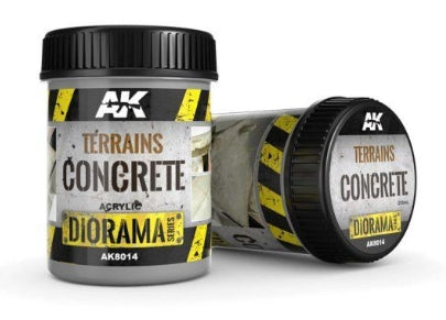 AK-Interactive TERRAINS CONCRETE acrylic texture for dioramas, 250ml.