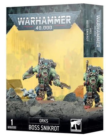 Warhammer 40000 Orks Boss Snikrot miniature kit with 40mm base.