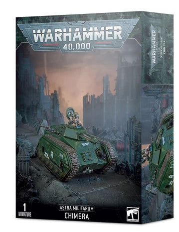Warhammer 40000 Astra Militarum Chimera model kit packaging.